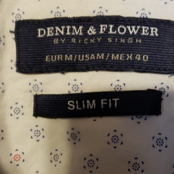 Denim & flowers ricky singh blue white floral top - Picture 3 of 5